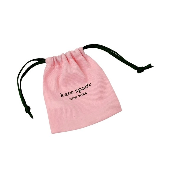 kate spade NEW YORK Jewelry dust bag Pink with Olive green drawstring NEW - Picture 1 of 3